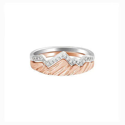 Copper Inlaid Zircon Folding Ring for Women’s Fashion