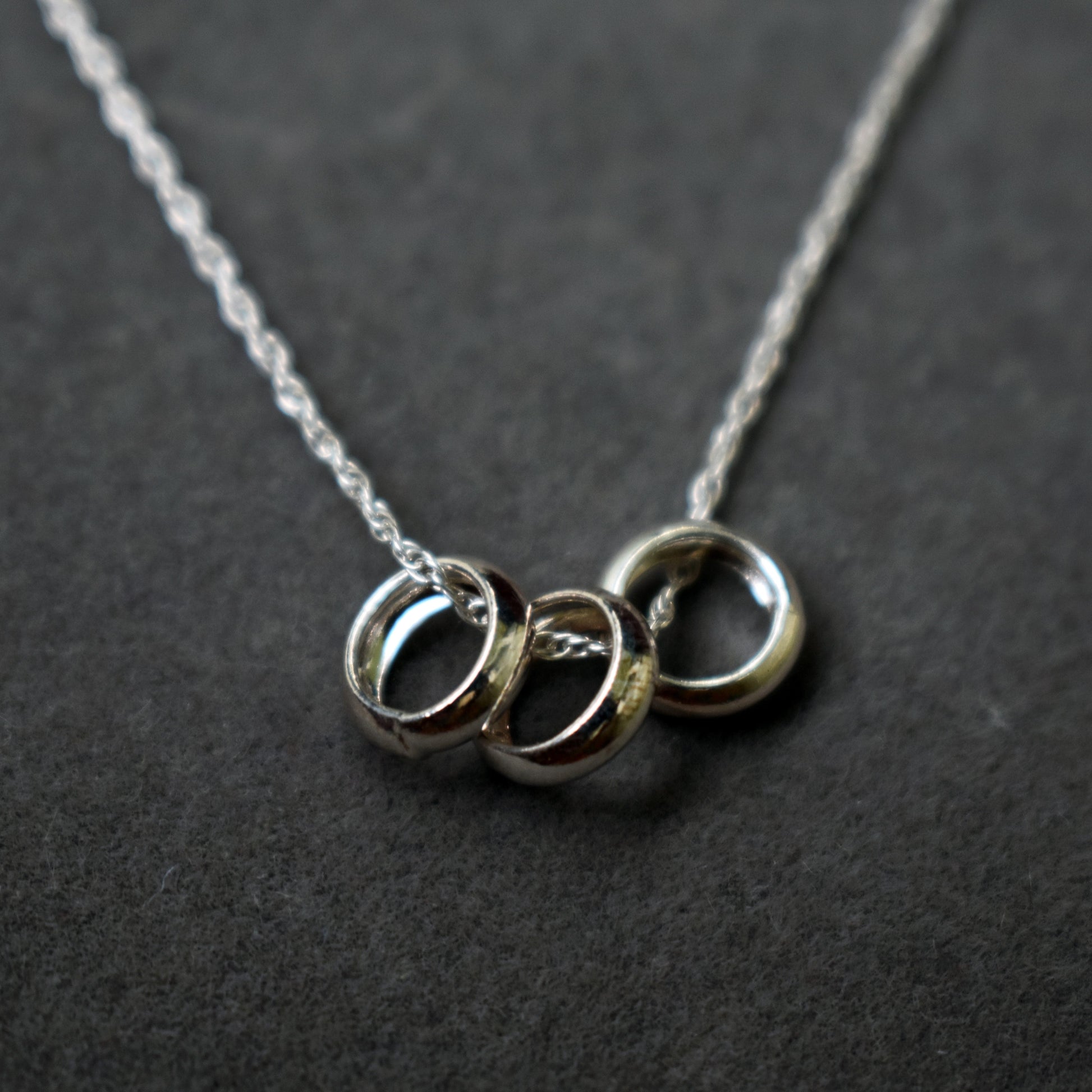 Triple unity sterling silver necklace-1